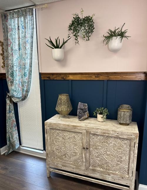 Inside view of table in gentry dental lobby, charlotte nc