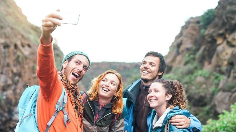 A group of friends hiking | holistic dentist Charlotte NC