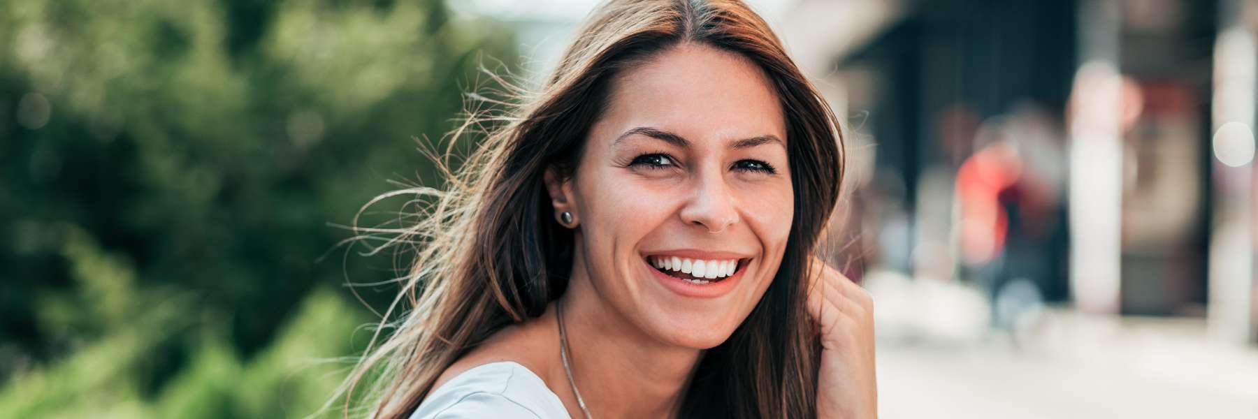 woman after laser therapy at dentist in charlotte